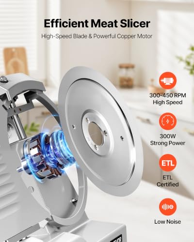 Commercial Meat Slicer 8.7" Electric Food Frozen Deli Slicers 300W (8.7 inch)