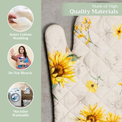 Maison d'Hermine Oven Gloves 100% Cotton Oven Mitt (057 - Candice / 7.5" x 13" (Oven Mitt))
