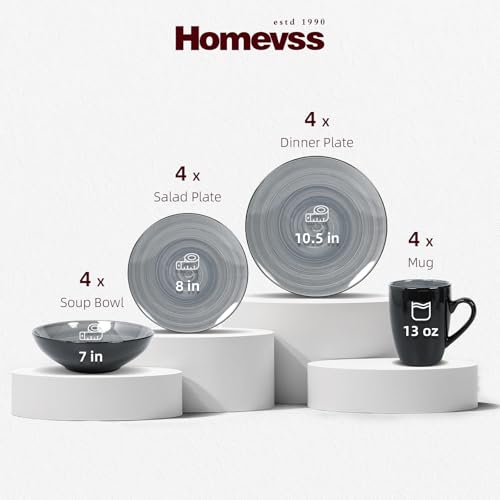 HomeVss Stoneware Sonoma 16pc Dinnerware Set