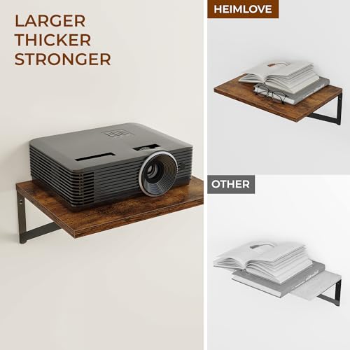 16W x 12D Deep Floating Shelves Set of 3 Rustic Brown (Rustic Brown With Black Metal Bracket / 16wx12dx5.8h)
