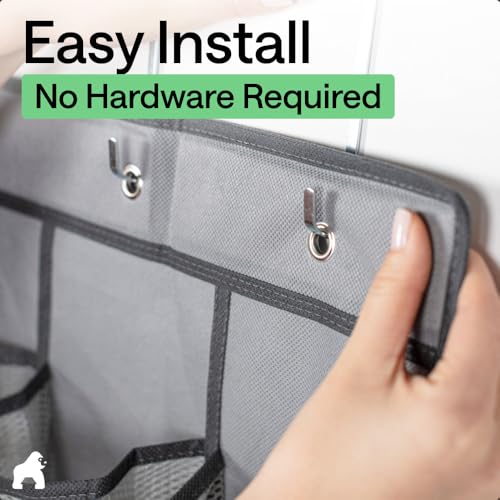 Over the Door Shoe Organizer (Grey / 12 Pockets/2 Hooks)