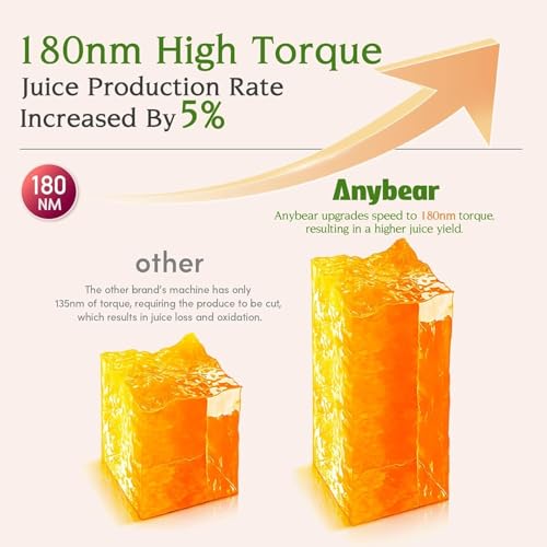 Cold Press Juicer 200W Masticating Slow Juicer 4.3" Large Feed Chute Fit Whole Fruits Vegetables (Silver)