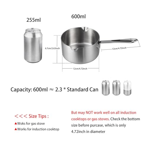 Milk Butter Warmer Mini Butter Melting Pot Coffee Maker with Dual Pour Spout 18 (0.6 Quarts)