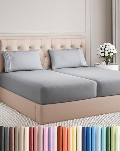 Split King Size 5 Piece Sheet Set (05 - Steel Blue / Split King Size)