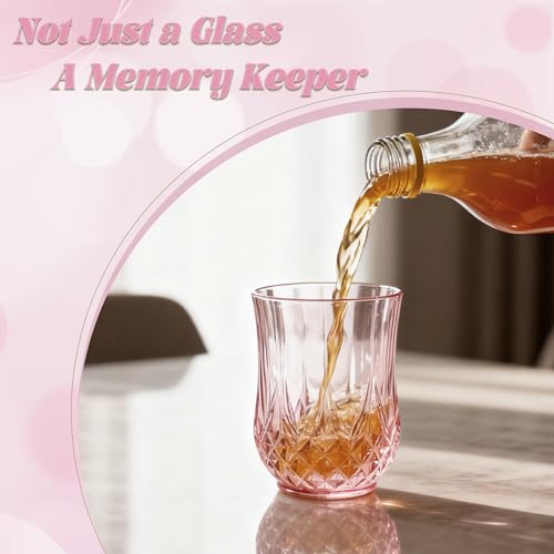 24 Pack Plastic Stemless Wine Glasses (12oz-pink)