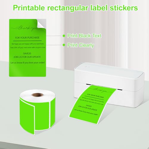 3 X 5 Inch Rectangle Sticker Moving Labels for Boxes (Light Green)
