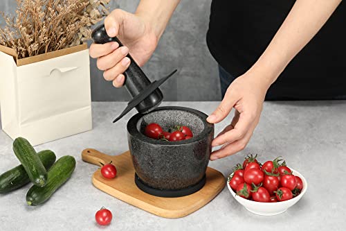 Mortar and Pestle Set Carved from Natural Granite