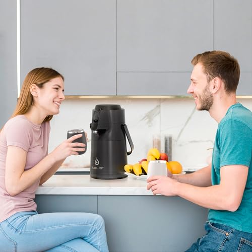 Thermal Coffee Carafe 68oz (Elegant Black / 74.4 Ounces)