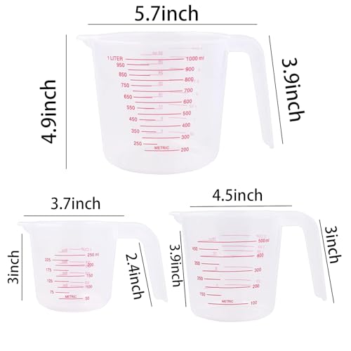 Unbreakable Plastic Measuring Cups 6 Piece Food (6 Count)