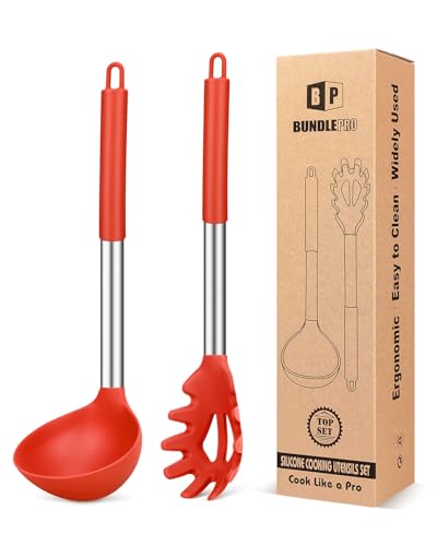 Silicone Soup Ladle and Pasta Spoon Set (2 Count)