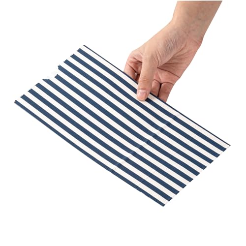 Blue And White Stripe Paper Bag (4 lb / Blue & White)