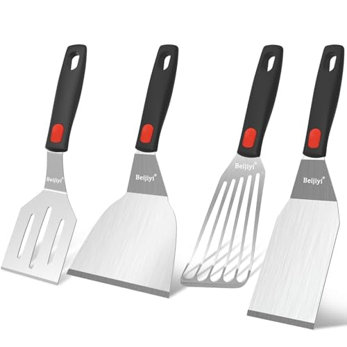 4 Piece Metal Spatula for Cast Iron Skillet (4 Pack)