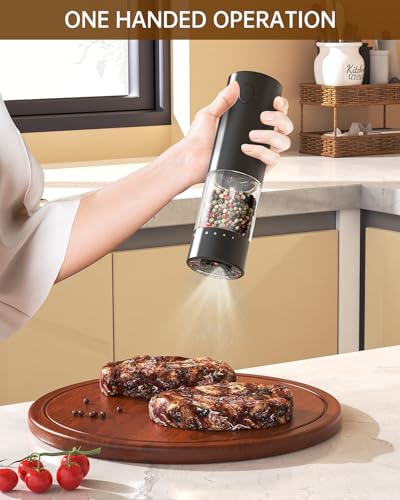 Rechargeable Electric Pepper Grinder (Black)