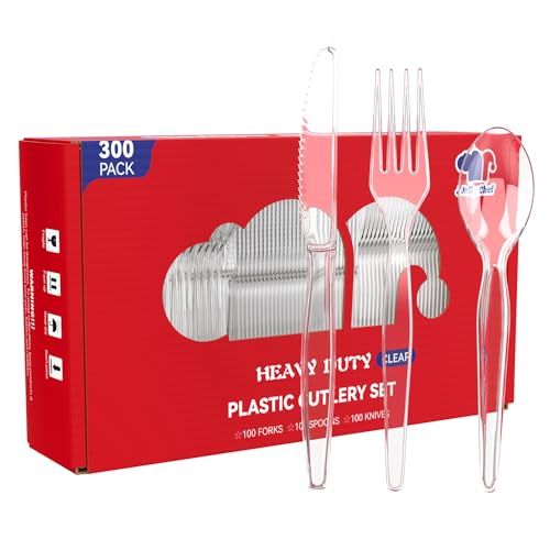 300 Count Clear Plastic Silverware (Clear / Cutlery)