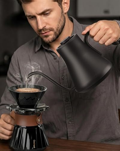 FLOW B9 Gooseneck Electric Kettle ±1°F Temperature Control (Goya Walnut)