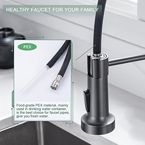 Pull Down Kitchen Faucet (Matte Gray)