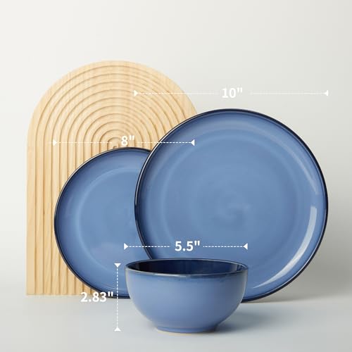 Ceramic Dinnerware Sets for 4 (Mist Blue / Set (12pcs))