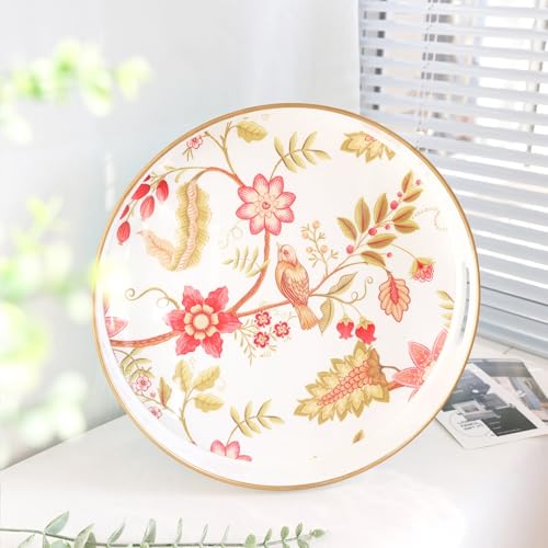 Decorative Serving Tray with Handles (Yellow-bird / 13")