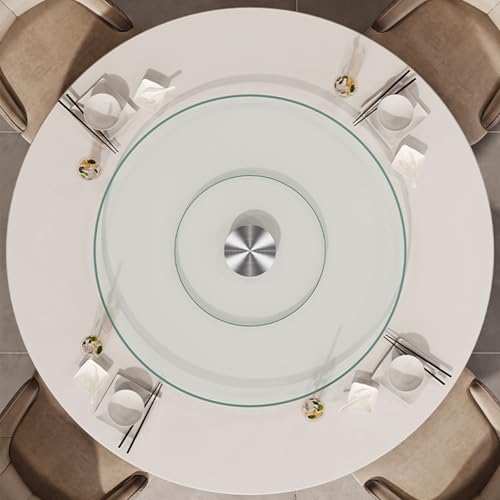 Lazy Susan 30.7 inch Glass Turntable Dining Table Large Round Serving Plate Tabletop Rotating Tray with Swivel Assist System Silent & Smooth Spin (30.7in (78cm))