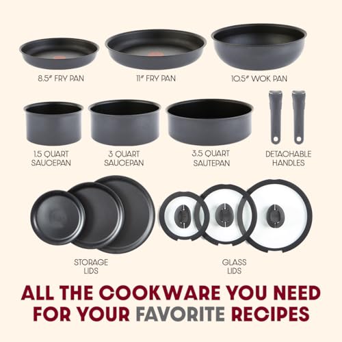 Ingenio Expertise Non Stick Cookware Set 14 Piece (Gray / 14-Piece induction)