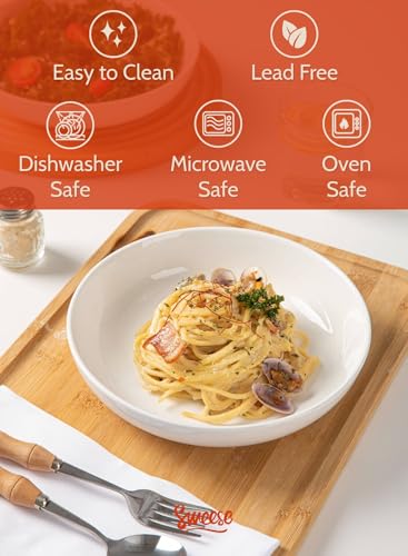 22oz Porcelain Pasta Bowls Set of 6 (6 Count)