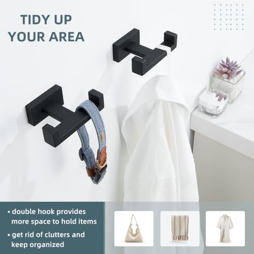 Bathroom Towel Hook Matte Black (2 Pack / Matte Black)