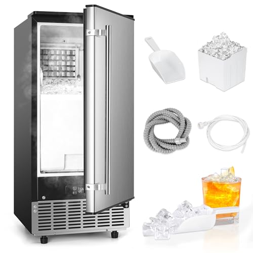 Under Counter Ice Maker (Stainless Steel Silver & Black)
