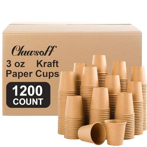 1200 Pack 3 oz Paper Cups Disposable Kraft Mouthwash Bathroom Cups (Brown / 3OZ-1200PACK)