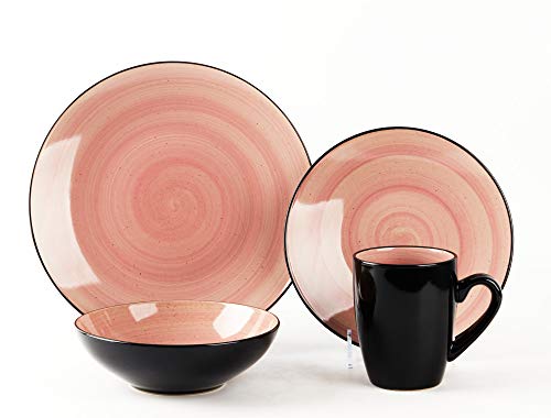 16 Piece Dinnerware Set (16pc Set / Mix Cobalt, Mocha, Rose, Spice)