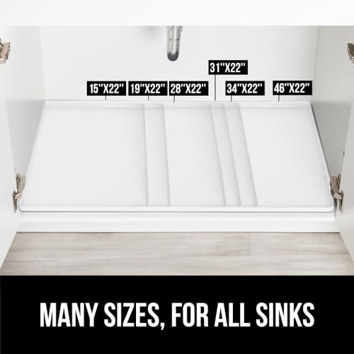 Waterproof Silicone Under Sink Mat (White / 34"w X 22"l)