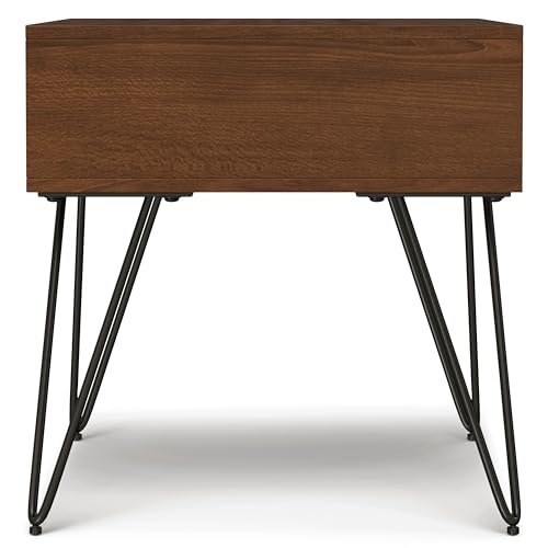 Hunter 22" Wide Metal Rectangular End Table in Walnut (End Table / 22 inch / Walnut Veneer)