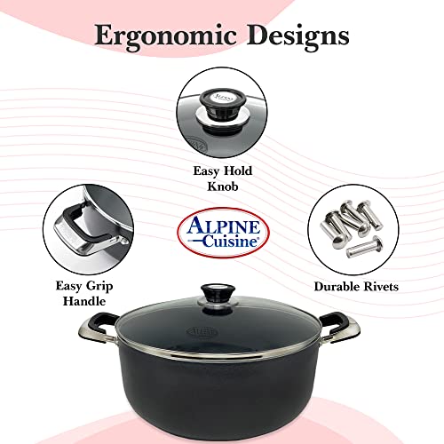 18 Quart Non stick Stock Pot with Tempered Glass Lid and Carrying Handles (18-Quart Stock Pot / Open Stock)