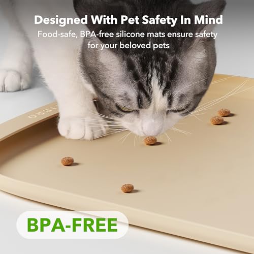 Dog Food Mat Safety Silicone Cat Food Mat for Feeder & Fountain
