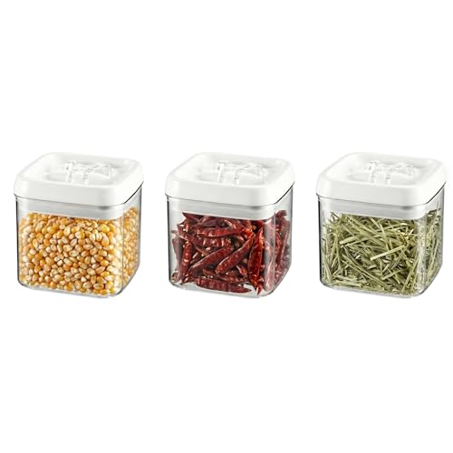 Flip Tite Food Storage Container 4" Small Size Airtight Lid Lock Top (White / 4")