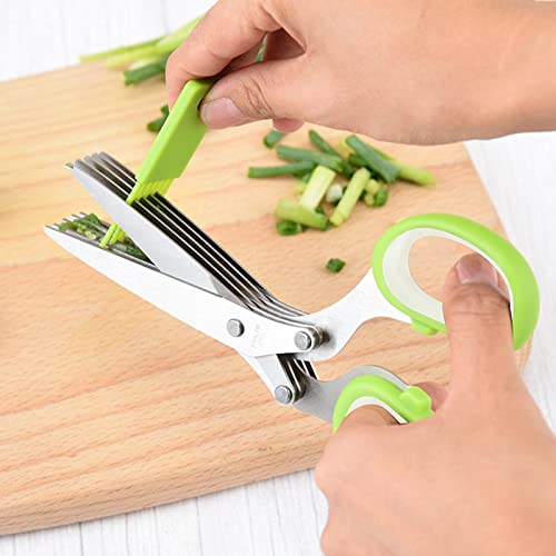 Gourmet Herb Scissors Set Multipurpose Cutting Shears with Stainless Steel 5 Blades