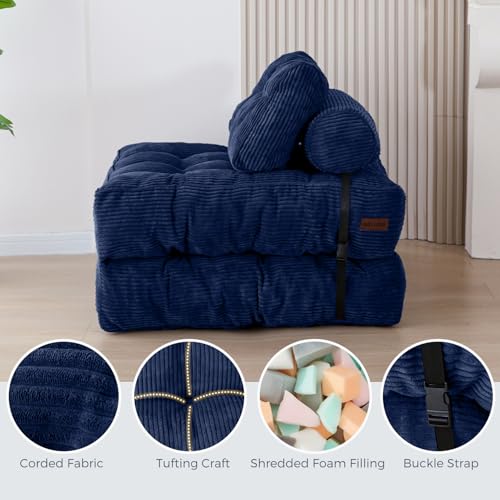 Folding Sofa Bed (Navy / Single)