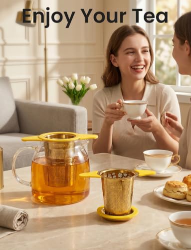 Tea Infuser for Loose Leaf Tea (1 Pack - Gold)