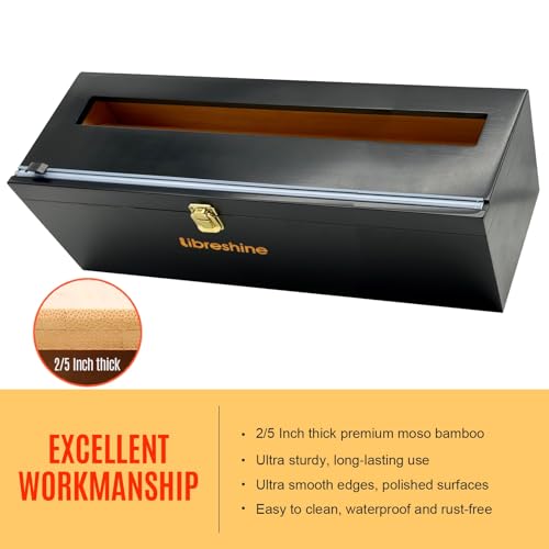 Black 18 Inch Commercial Plastic Wrap Dispenser with Cutter