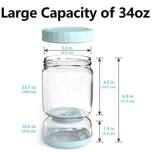 Glass Pickle Jar with Strainer Flip (34oz Light Bule Pickle jar)