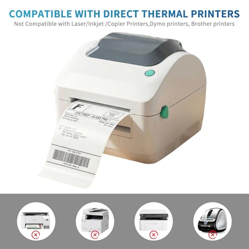 4x6 Direct Thermal Shipping Labels for Zebra 2844 ZP (White / 12 Rolls | 5400 Labels)