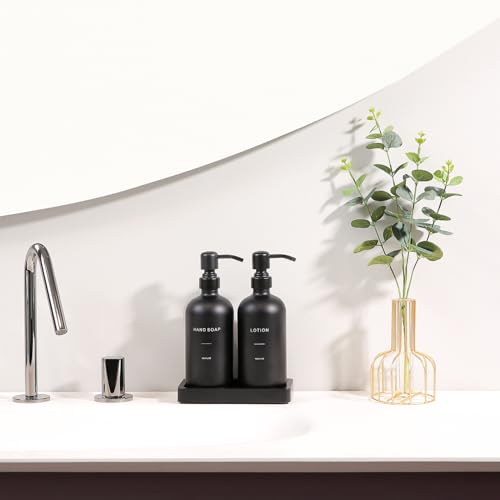 Black Soap Dispenser Bathroom Set (Black Pump & Black Bottle)