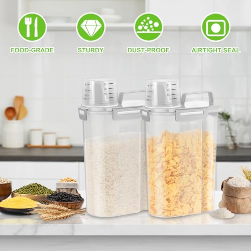 Rice Container 2 Pack 5 Lbs (Light Grey 3+3Qt)
