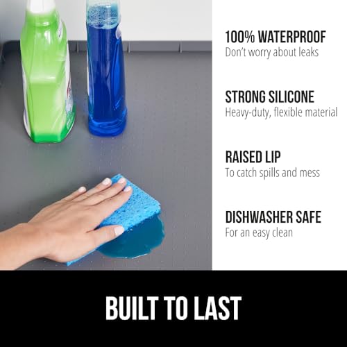 Waterproof Silicone Under Sink Mat (Gray / 15"w X 22"l)