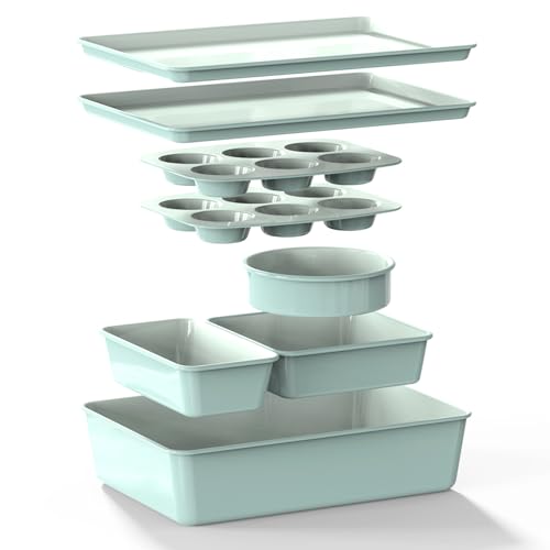 8 Piece Stackable Bakeware Set (Sage)