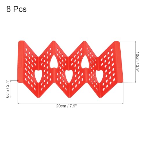 8 Pcs Taco Holder Stand Plastic Plates Hold Up to 3 Tacos (Red)