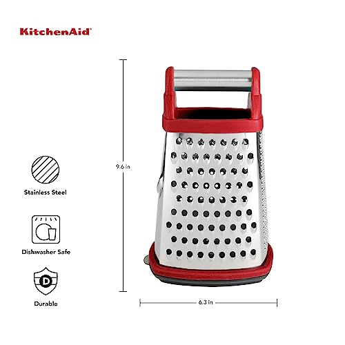 Gourmet 4 Sided Stainless Steel Box Grater with Detachable Storage Container