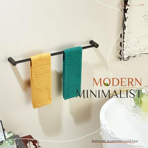 Bathroom Towel Rack Wall Mounted 24'' Bath Towel Bar Holder for Bathroom Hardware Accessories Oil Rubbed Bronze Stainless Steel (Oil Rubbed Bronze / 24-Inch)