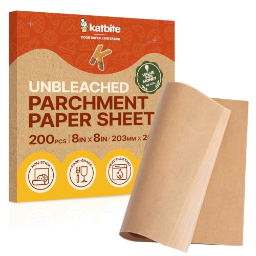 8x8 Inch Parchment Paper Sheets 200 PCS (200 Count)
