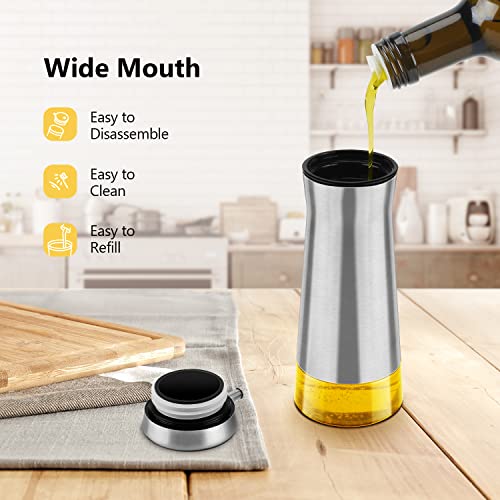 Olive Oil And Vinegar Dispenser Set (Silver)