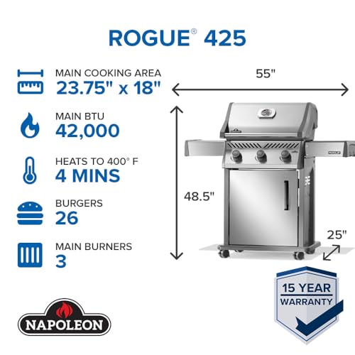 Rogue 425 3 Burner Natural Gas Grill (Rogue 425 Natural Gas, Stainless Steel / Rogue 425)